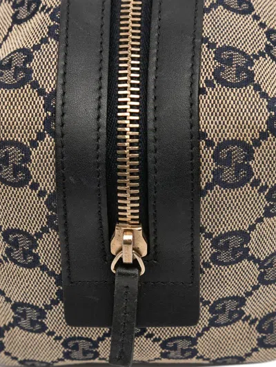 Pre-owned Gucci 2000-2015 Gg Canvas Web Pouch In Brown