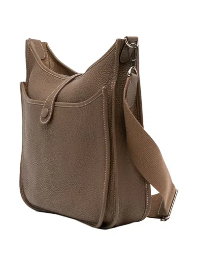 Pre-owned Hermes 2018 Clemence Evelyne Iii 29 Crossbody Bag In Brown