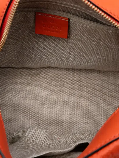Pre-owned Gucci 2016-2025 Small Microssima Bree Satchel In Orange