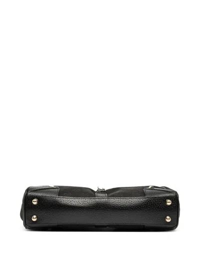 Pre-owned Gucci 2000-2015 Gg Canvas Nailhead Jackie Bardot Shoulder Bag In Black