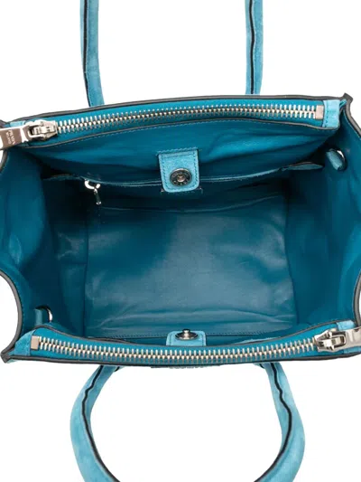 Pre-owned Prada 2000-2025 Small Scamosciato Twin Pocket Satchel In Blue