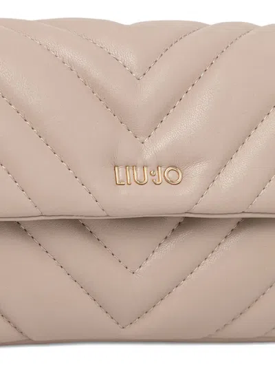 Liu •jo Chevron-pattern Satchel In Neutral