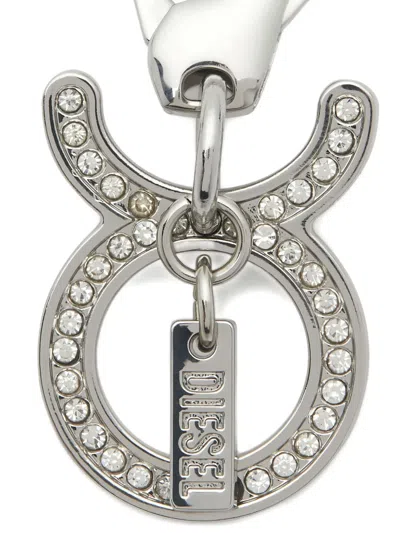 Diesel Taurus Embellished Charm Keyring In Metallic