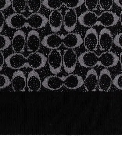 Coach Logo-pattern Scarf In Black
