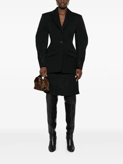 Givenchy Tailored Wool Blazer Notched Lapels In Black