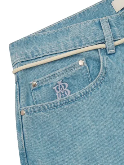 Aboutblank Embroidered-monogram Jeans In Blue