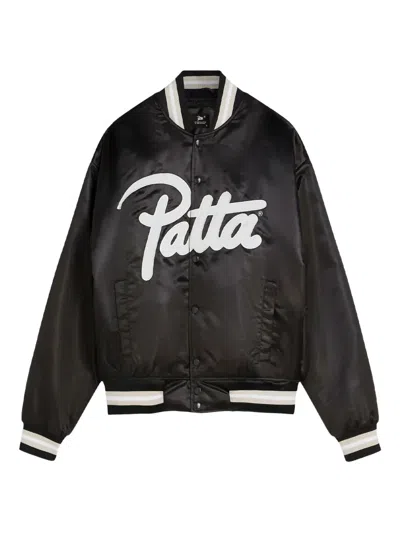 Patta Logo-print Bomber Jacket In Black