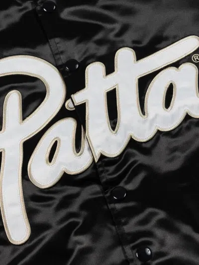 Patta Logo-print Bomber Jacket In Black