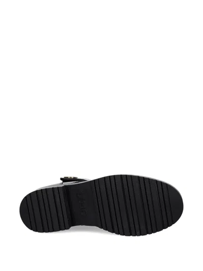 Liu •jo Logo-appliqué Combat Boots In Black