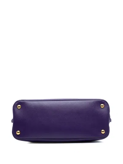 Pre-owned Prada 2013-2025 Medium Saffiano Lux Promenade Satchel In Purple