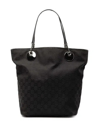 Pre-owned Gucci 2000-2015 Gg Canvas Eclipse Tote Bag In Black