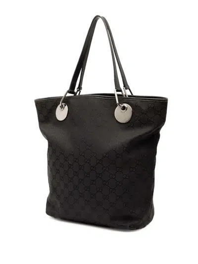 Pre-owned Gucci 2000-2015 Gg Canvas Eclipse Tote Bag In Black