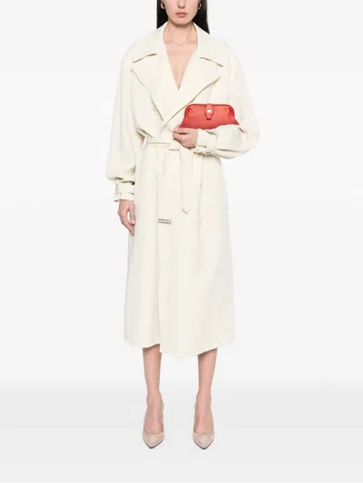 Pre-owned Celine 2004 Macadam Coated Canvas Frame Clutch Bag In Red