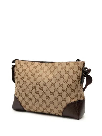 Pre-owned Gucci 2000-2015 Gg Canvas Crossbody Bag In Brown