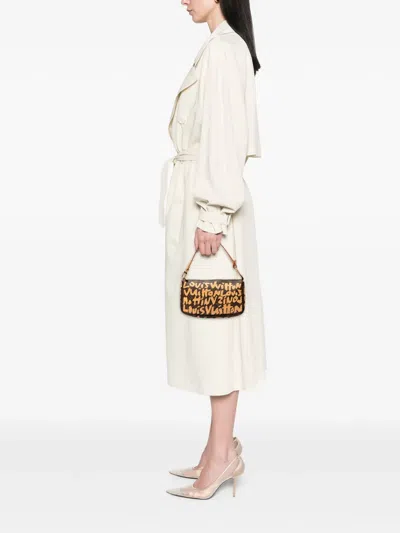 Pre-owned Louis Vuitton 2001 Stephen Sprouse Monogram Graffiti Pochette Accessoires Shoulder Bag In Brown