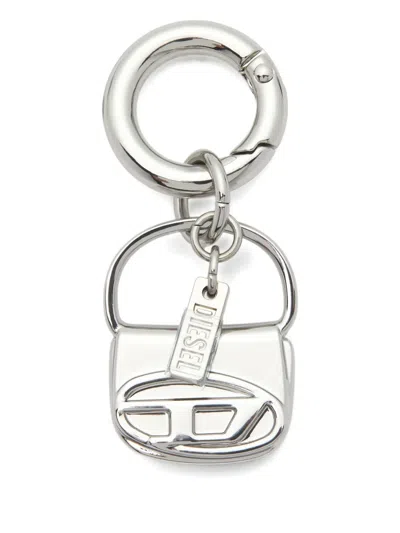Diesel Charm-1dr Logo Keyring In Silver