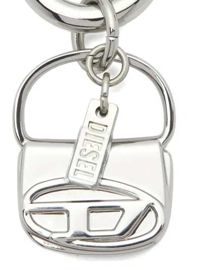 Diesel Charm-1dr Logo Keyring In Silver