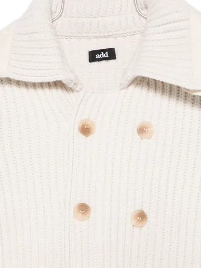 Add Double-breasted Cardigan In White