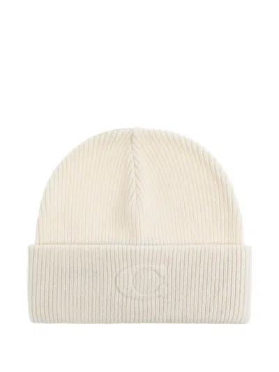 Coach Embossed Beanie Hat In White