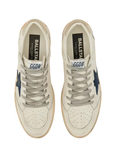 Golden Goose Ballstar Nappa Upper Toe And Spur Suede Star Leather Heel Sneakers Beige In White