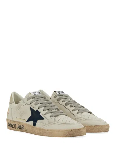 Golden Goose Ballstar Nappa Upper Toe And Spur Suede Star Leather Heel Sneakers Beige In White