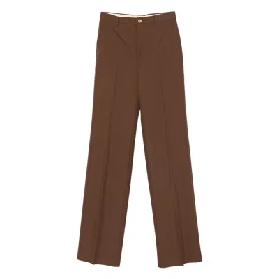 Gucci Pressed-crease Trousers In Brown