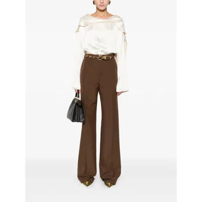 Gucci Pressed-crease Trousers In Brown