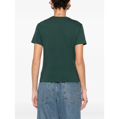 Gucci Women Cotton T-shirt With Gg Incrocio Logo Detail In Green