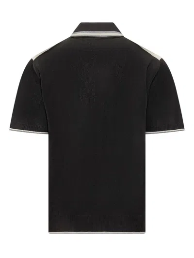 Amiri Color-blocked Short-sleeve Polo T-shirt With Ribbed Detailing In Brown