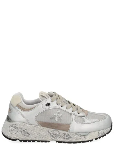 Premiata Mase-d Silver Sneakers In White