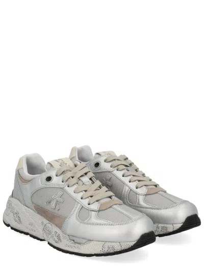 Premiata Mase-d Silver Sneakers In White