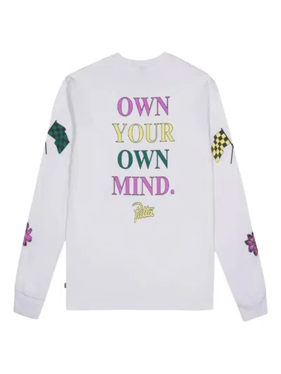 Patta Rabbit-print Long-sleeve T-shirt In White