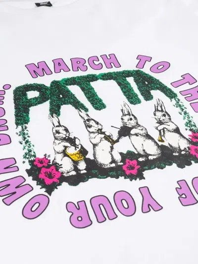 Patta Rabbit-print Long-sleeve T-shirt In White