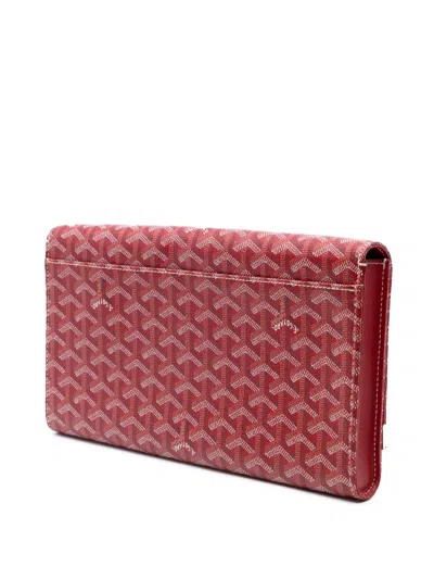 Pre-owned Goyard 2012 Ine Monte Carlo Bois Clutch Bag In Red