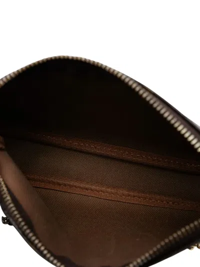 Pre-owned Louis Vuitton 2010 Monogram Affiche Mini Pochette Accessoires Handbag In Brown