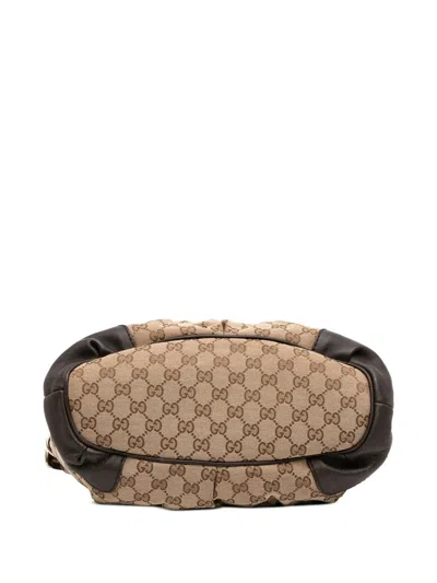 Pre-owned Gucci 2016-2025 Gg Canvas Sukey Satchel In Brown