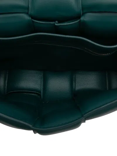 Pre-owned Bottega Veneta 2012-2025 Nappa Intrecciato Padded Cassette Crossbody Bag In Green