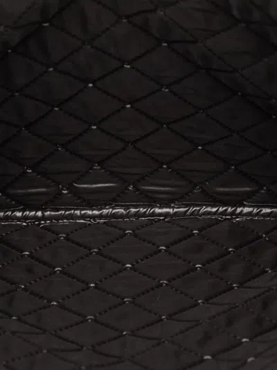 Pre-owned Chanel 2016-2017 Large Quilted Nylon Fluo Boy O Case Clutch Bag In Black