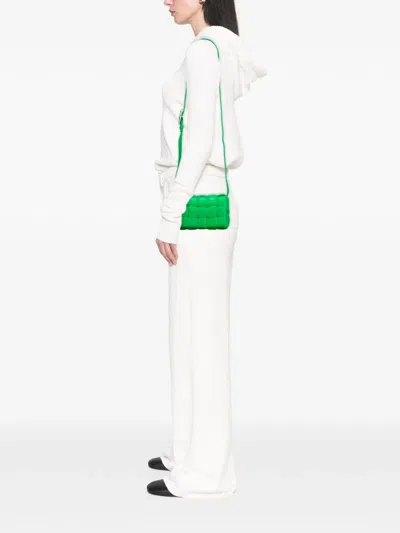 Pre-owned Bottega Veneta 2012-2025 Small Nappa Intrecciato Padded Cassette Crossbody Bag In Green