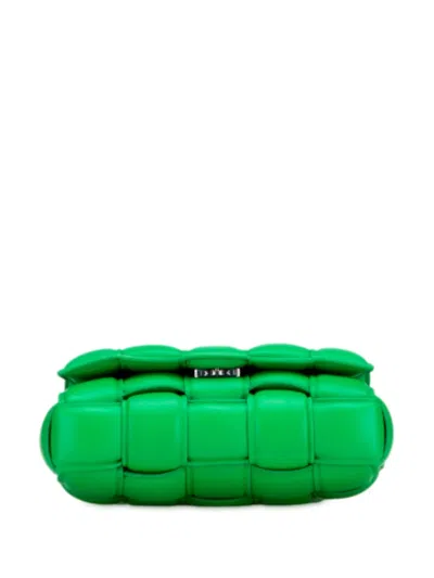 Pre-owned Bottega Veneta 2012-2025 Small Nappa Intrecciato Padded Cassette Crossbody Bag In Green