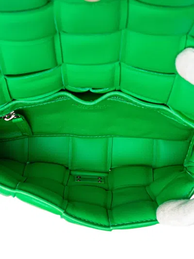 Pre-owned Bottega Veneta 2012-2025 Small Nappa Intrecciato Padded Cassette Crossbody Bag In Green