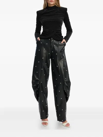 Rotate Birger Christensen Studded Cargo Trousers In Black