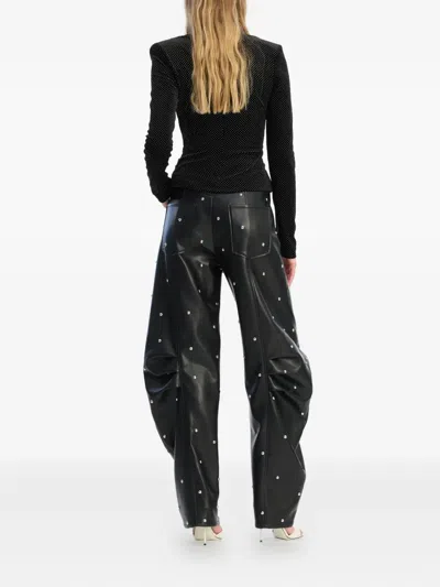 Rotate Birger Christensen Studded Cargo Trousers In Black