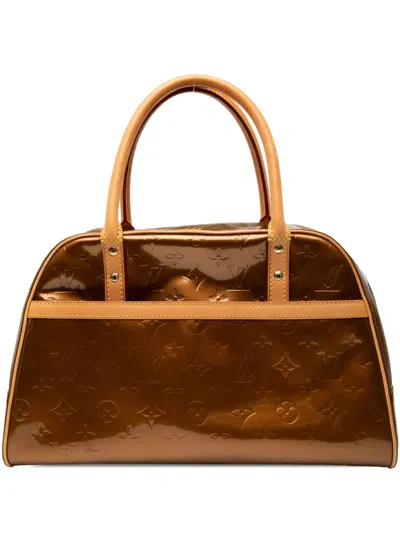 Pre-owned Louis Vuitton 2000 Monogram Vernis Tompkins Square Handbag In Brown