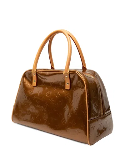 Pre-owned Louis Vuitton 2000 Monogram Vernis Tompkins Square Handbag In Brown