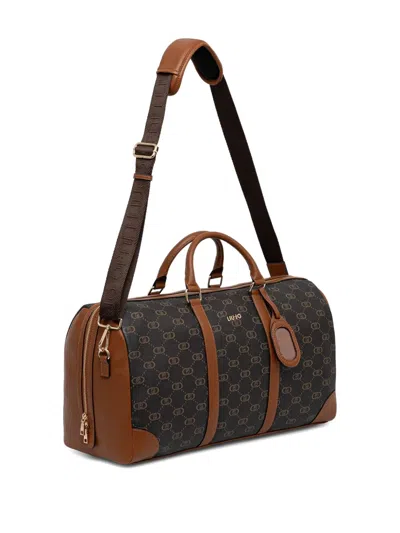 Liu •jo Monogram-pattern Top-handle Luggage In Brown