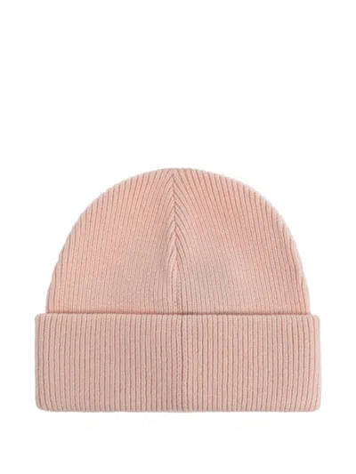 Coach Embossed-logo Beanie Hat In Pink