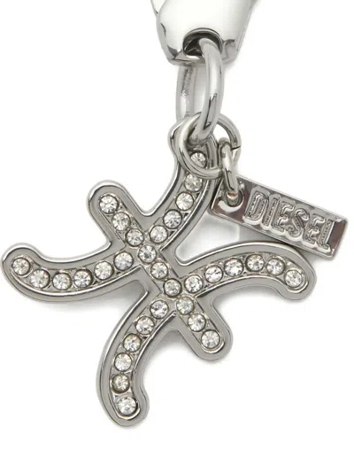Diesel Pisces Charm Keyring In Silver