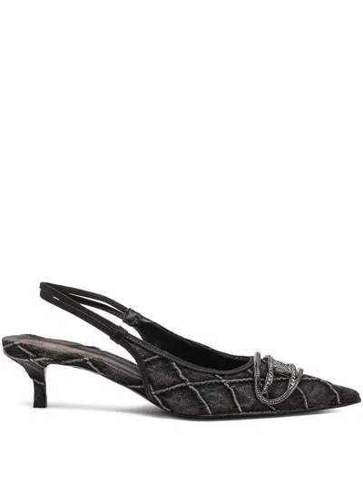 Diesel 40mm D-venus Sb Heeled Pumps In Black