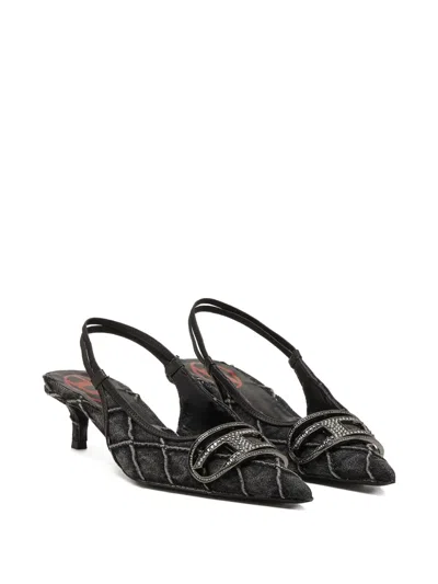 Diesel 40mm D-venus Sb Heeled Pumps In Black